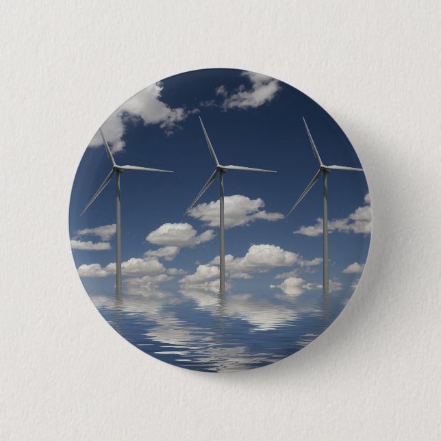 Badge Rond 5 Cm Turbines de vent de Syncronised (Devant)