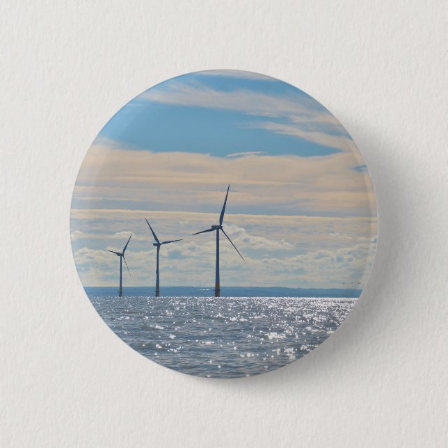 Badge Rond 5 Cm Turbines éoliennes (Devant)