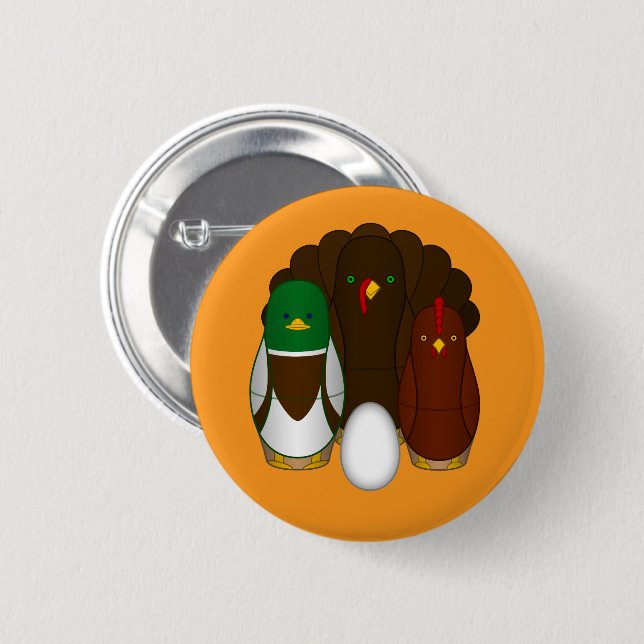 Badge Rond 5 Cm Turducken - (Devant & derrière)
