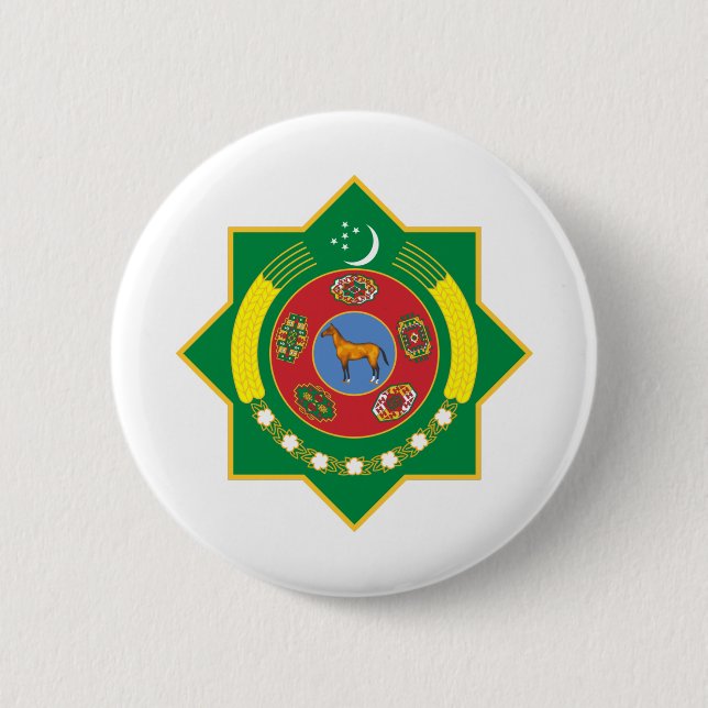 Badge Rond 5 Cm turkmenistan emblem (Devant)