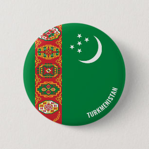 Badge Rond 5 Cm Turkmenistan Flag Cute Patriotic