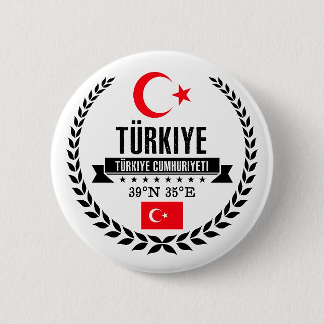 Badge Rond 5 Cm Turquie (Devant)
