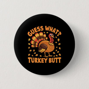 Badge Rond 5 Cm Turquie Butt Thanksgiving Humour Turquie