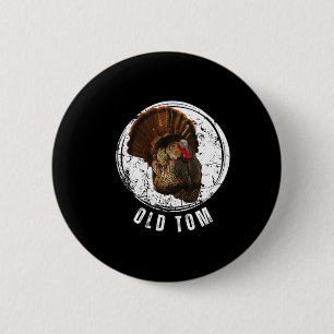Badge Rond 5 Cm Turquie Chasse Chemise Vieux Tom Gobbler Turquie H