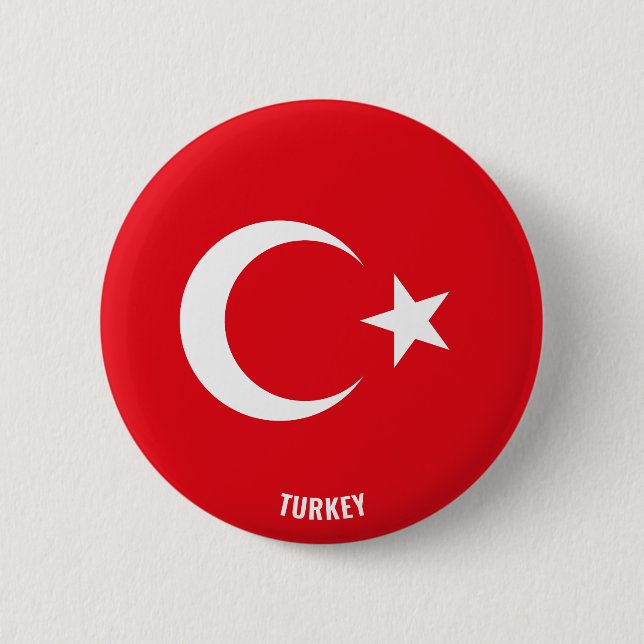 Badge Rond 5 Cm Turquie Drapeau charmant patriotique (Devant)