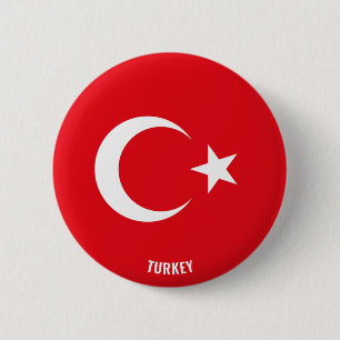 Badge Rond 5 Cm Turquie Drapeau charmant patriotique