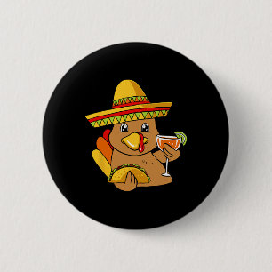 Badge Rond 5 Cm Turquie Manger Taco Thanksgiving Day Mexicain F