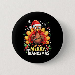 Badge Rond 5 Cm Turquie Père Noël Joyeux Joyeux Thanksmas Thanksgi