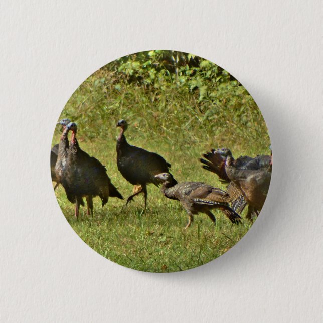 Badge Rond 5 Cm Turquie sauvage, couleurs du Camouflage (Devant)
