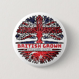 Badge Rond 5 Cm Turquie Turquie Royaume-Uni Royaume-Uni British Tr