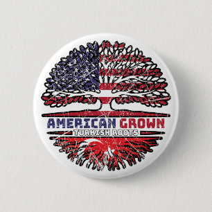 Badge Rond 5 Cm Turquie Turquie Turc États-Unis États-Unis Arbre d