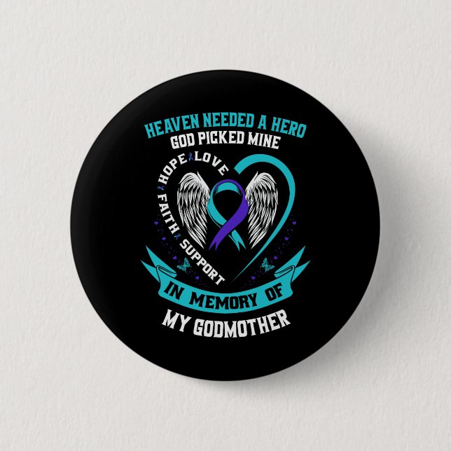 Badge Rond 5 Cm Turquoise Et Violet Ruban Suicide Sensibilisation  (Devant)