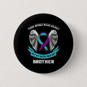 Badge Rond 5 Cm Turquoise Purple Suicide Sensibilisation Frère Vos