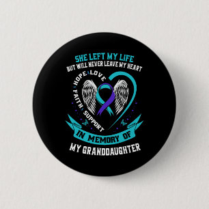 Badge Rond 5 Cm Turquoise Purple Suicide Sensibilisation Grand-fil