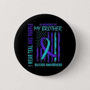 Badge Rond 5 Cm Turquoise Violet Ruban Suicide Sensibilisation Ind