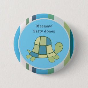Badge Rond 5 Cm Turtle Bay Baby Shower Bouton personnalisé d'ann