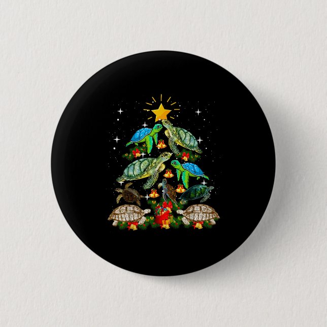 Badge Rond 5 Cm Turtle Christmas Tree Shirt  (Devant)