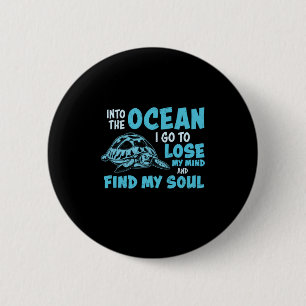 Badge Rond 5 Cm Turtle Lover Dans L'Océan
