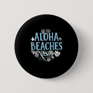 Badge Rond 5 Cm Turtle Lover Plages Aloha