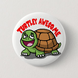 Badge Rond 5 Cm Turtley Awesome