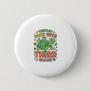 Badge Rond 5 Cm Turtley Fait Avec T-Shirt De L'École De Tortue De