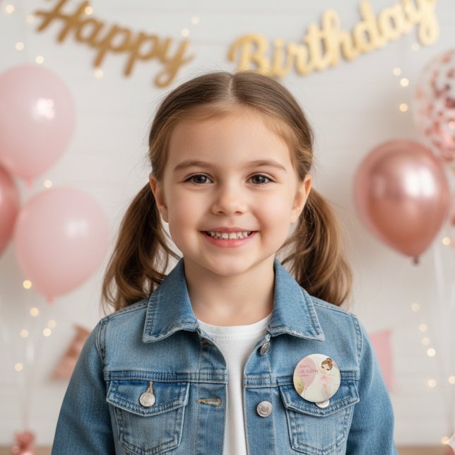 Badge Rond 5 Cm Tutu Ballerina Ballet Dancer Girl 5th Birthday (Créateur téléchargé)