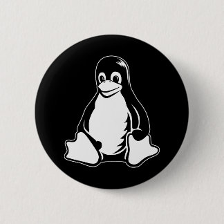 Badge Rond 5 Cm Tux Penguin - (Linux, Open Source, Copyleft, FSF)