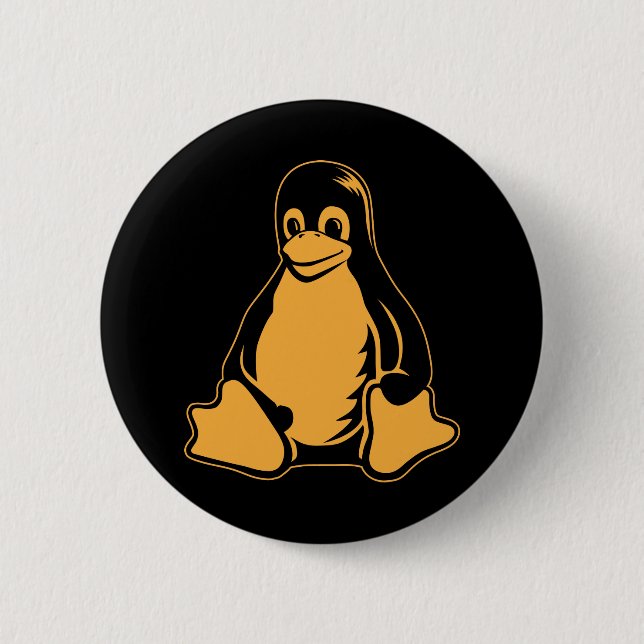 Badge Rond 5 Cm Tux Penguin - (Linux, Open Source, Copyleft, FSF) (Devant)