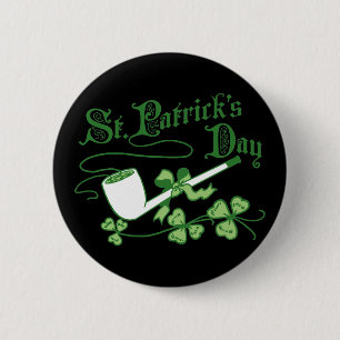 Badge Rond 5 Cm Tuyau de lutin de jour de St Parrick