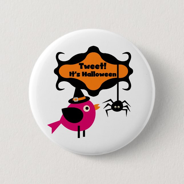 Badge Rond 5 Cm Tweet T-shirts et cadeaux Halloween (Devant)