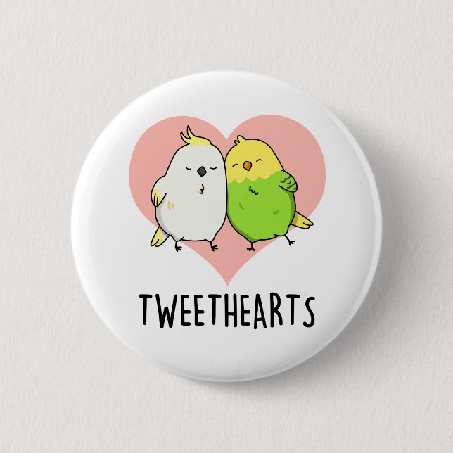 Badge Rond 5 Cm Tweethearts Funny Inséparables Pun (Devant)