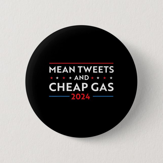 Badge Rond 5 Cm Tweets Moyens Et Gaz Bon Marché Fun 2024 Pro Trump (Devant)