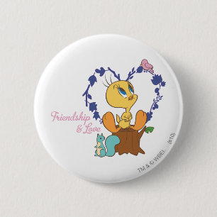Badge Rond 5 Cm TWEETY™ "Amitié et amour"