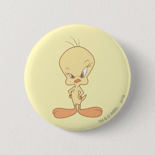 Badge Rond 5 Cm Tweety en colère (Devant)
