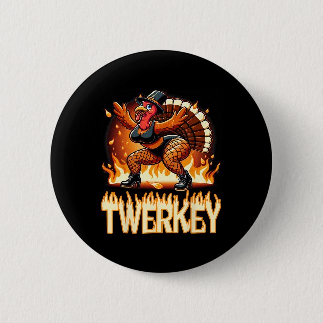 Badge Rond 5 Cm Twerkey Squad Twerner Danser Danseuse Drôle Turqui (Devant)