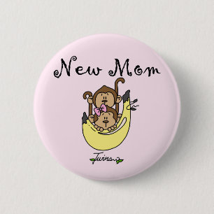 Badge Rond 5 Cm Twin Boy and Girl New Mom Tshirts