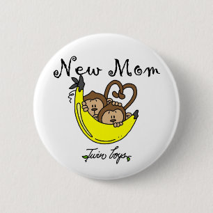 Badge Rond 5 Cm Twin Boys New Mom Tshirts et cadeaux