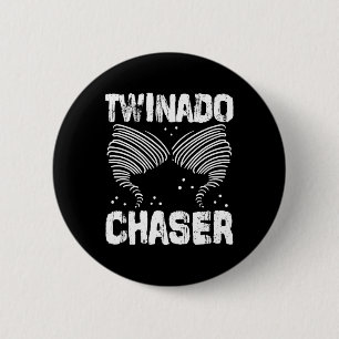 Badge Rond 5 Cm Twinado Chaser Drôle Maman Papa Twin Parents