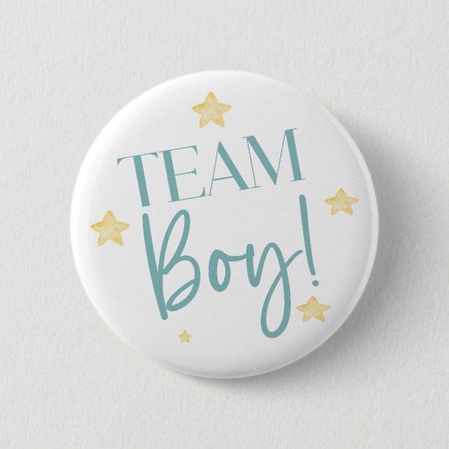 Badge Rond 5 Cm Twinkle Little Star Team Boy Blue Gender Reveal (Devant)