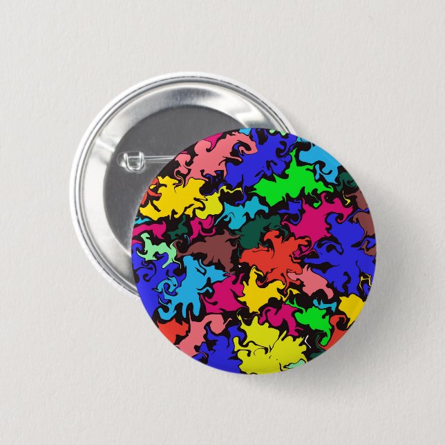 Badge Rond 5 Cm Twirl coloré Abstrait / (Devant & derrière)
