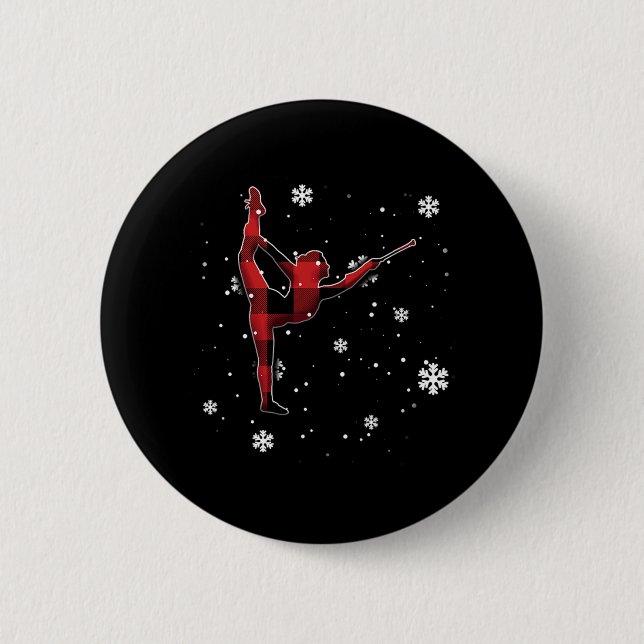 Badge Rond 5 Cm twirling de baton Noël (Devant)