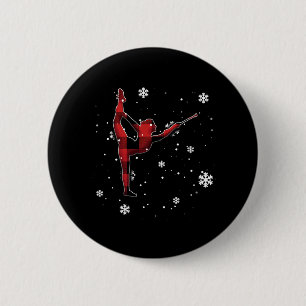 Badge Rond 5 Cm twirling de baton Noël