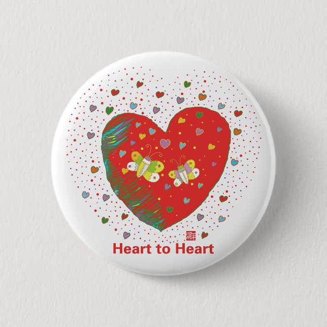 Badge Rond 5 Cm Two butterflies (Devant)