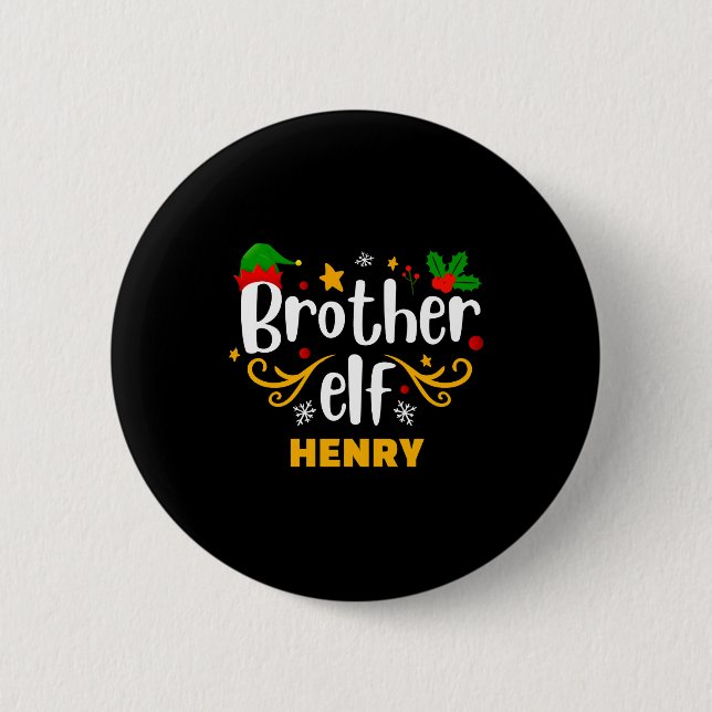Badge Rond 5 Cm Tygraphy Brother Elf Fun Family Matching  (Devant)