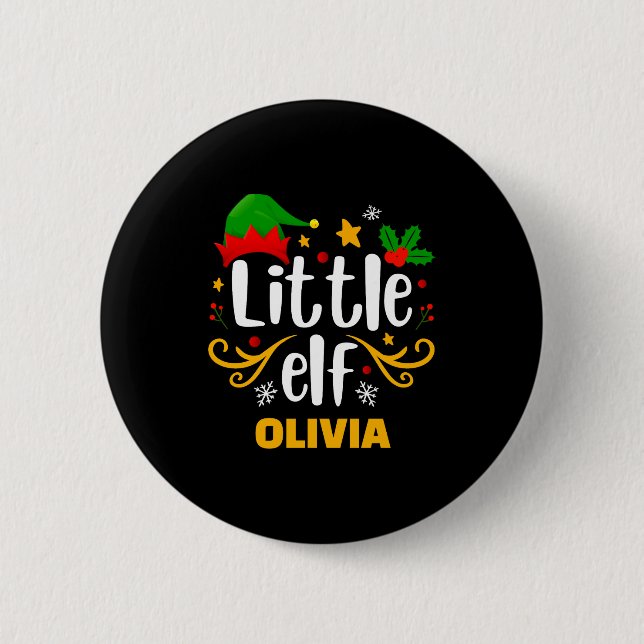 Badge Rond 5 Cm Tygraphy Little Elf Fun Family Matching  (Devant)