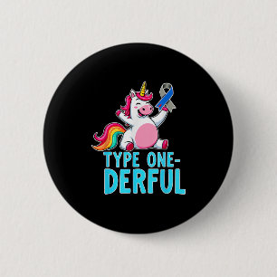 Badge Rond 5 Cm Type 1 Connaissance du diabète T1d Type 1