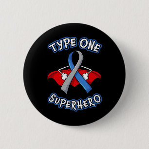 Badge Rond 5 Cm Type 1 Diabète Superhéros Cadeau de sensibilisatio