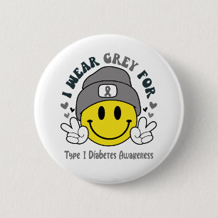 Badge Rond 5 Cm Type 1 Sensibilisation au diabète Ruban Cadeaux de