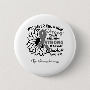 Badge Rond 5 Cm Type 1 Sensibilisation au diabète Ruban Cadeaux de