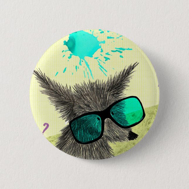 Badge Rond 5 Cm "Type de loup " (Devant)